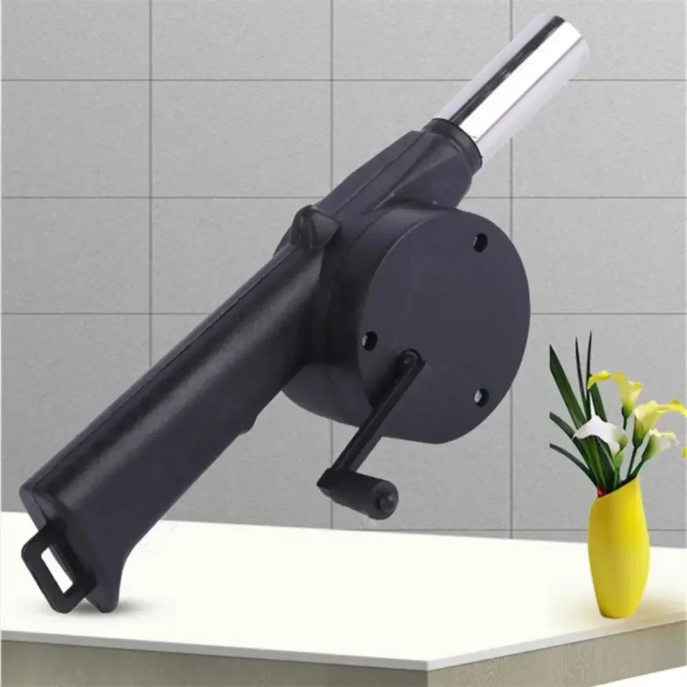 Hand-cranked Air Blower Barbecue Fan Mini Portable BBQ Grill Fire Bellows Picnic Camping Accessories Outdoor Hand Tools Zpaxo