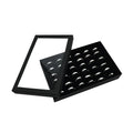 36 Slot Rings Display Box Stand Metal Earrings Storage Box Storage Box with Transparent Cover Jewelry Display Cabinet Zpaxo black