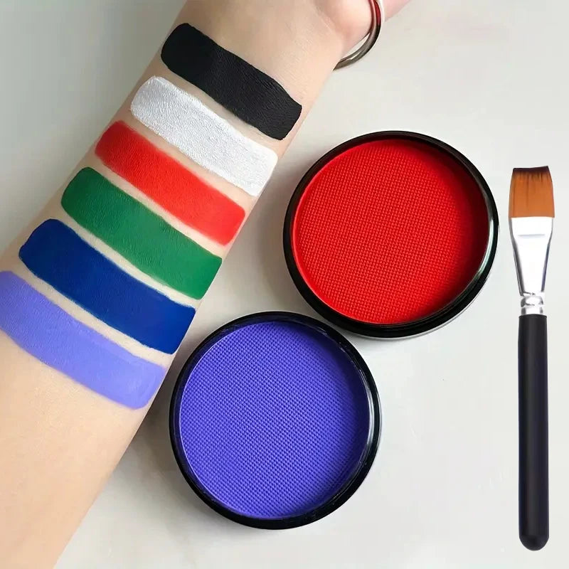 30g Face Paint Kit,Water Activated Monochromatic Face Body Painting Makeup Palette Cosplay Paint Palette SFX Joker Zombie Makeup Zpaxo