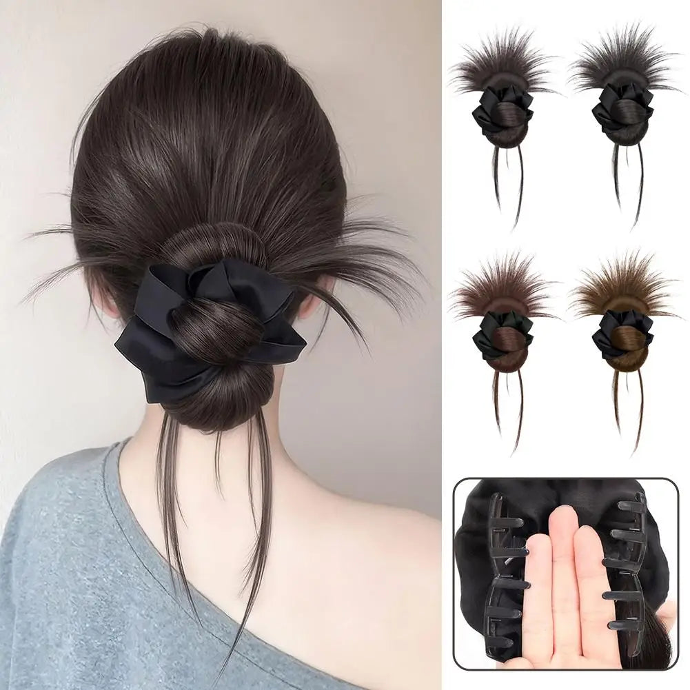 Feather Ball Hair Bun Clip – Messy Synthetic Scrunchie Hairpiece Hair Bun Clip Zpaxo