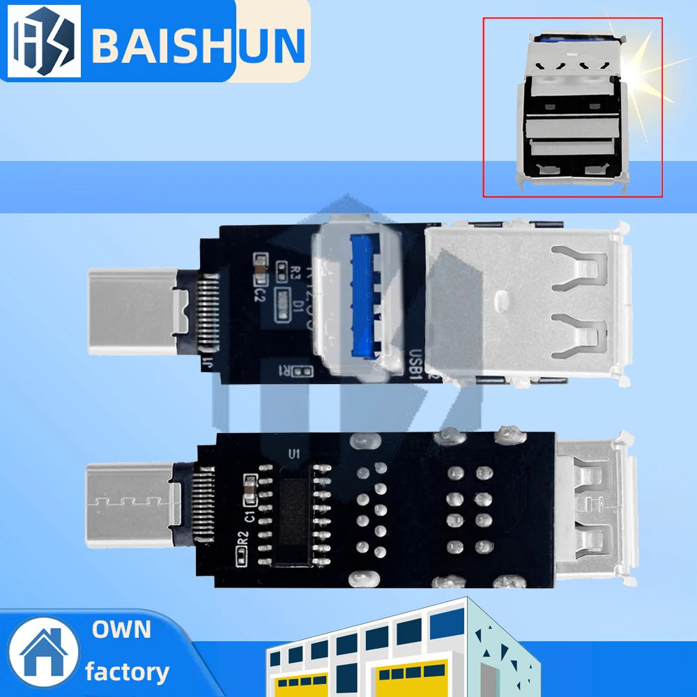 USB-C to USB-A 3-Port Hub Adapter | Type-C Expansion Module for Arduino & DIY Electronics Projectsronics Zpaxo Default Title