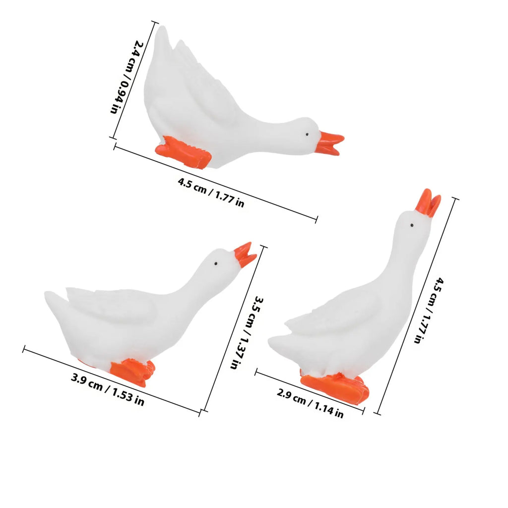 Premium Resin Goose Figurines Vivid Cartoon Small Animal Decor