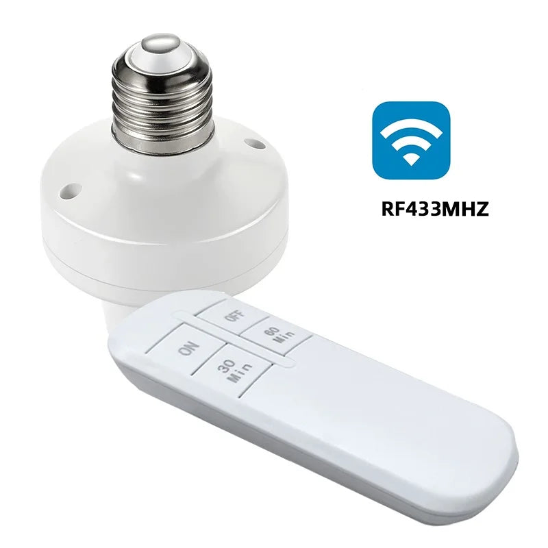 Smart Lamp Holder 433MHz RF Remote Control Timing Bulb Base Bedroom