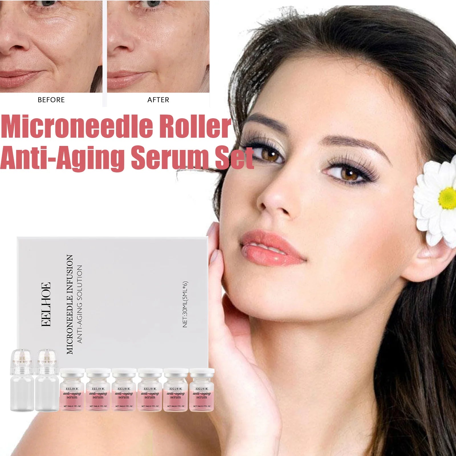 Eelhoe Microneedle Roller Set – Anti-Aging Hyaluronic Acid Serum Microneedle Roller Set Zpaxo