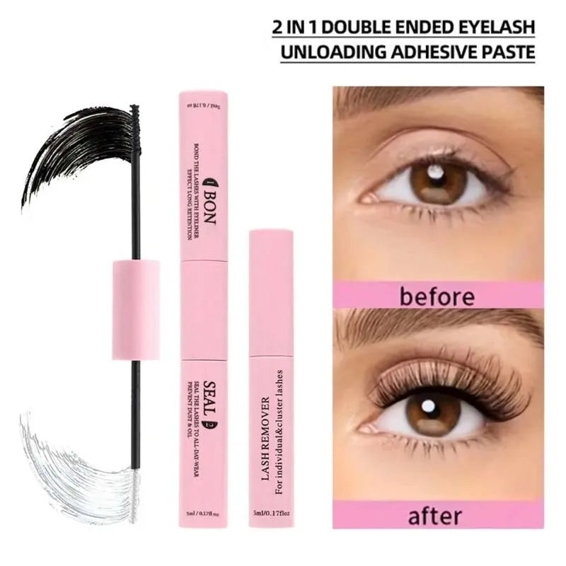 Bond Seal Eyelash Glue 2-in-1 Clustered Clear Latex Waterproof DIY