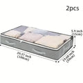 The Thickened Large-sized Storage Box Under The Bed Can Hold Clothes, Quilts, And Non-woven Fabric Bags For Storage Zpaxo gray 2pcs