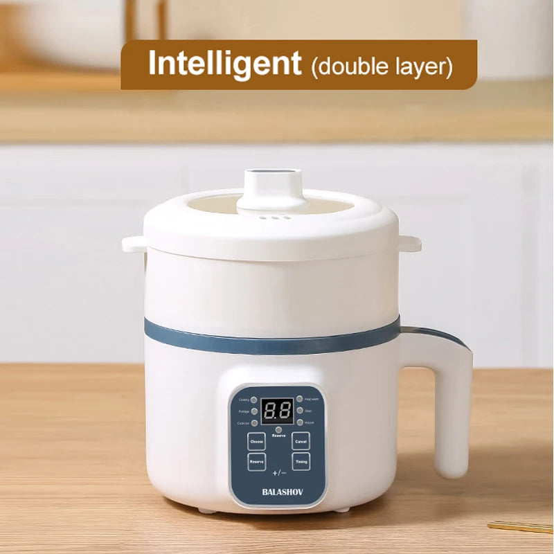 Mini Electric Rice Cooker Single Double Layer Intelligent Automatic Home Kitchen Cooker 1-2 People MultiCooker Steamed Rice Pot Zpaxo 200444-InDouble 220-230V EU