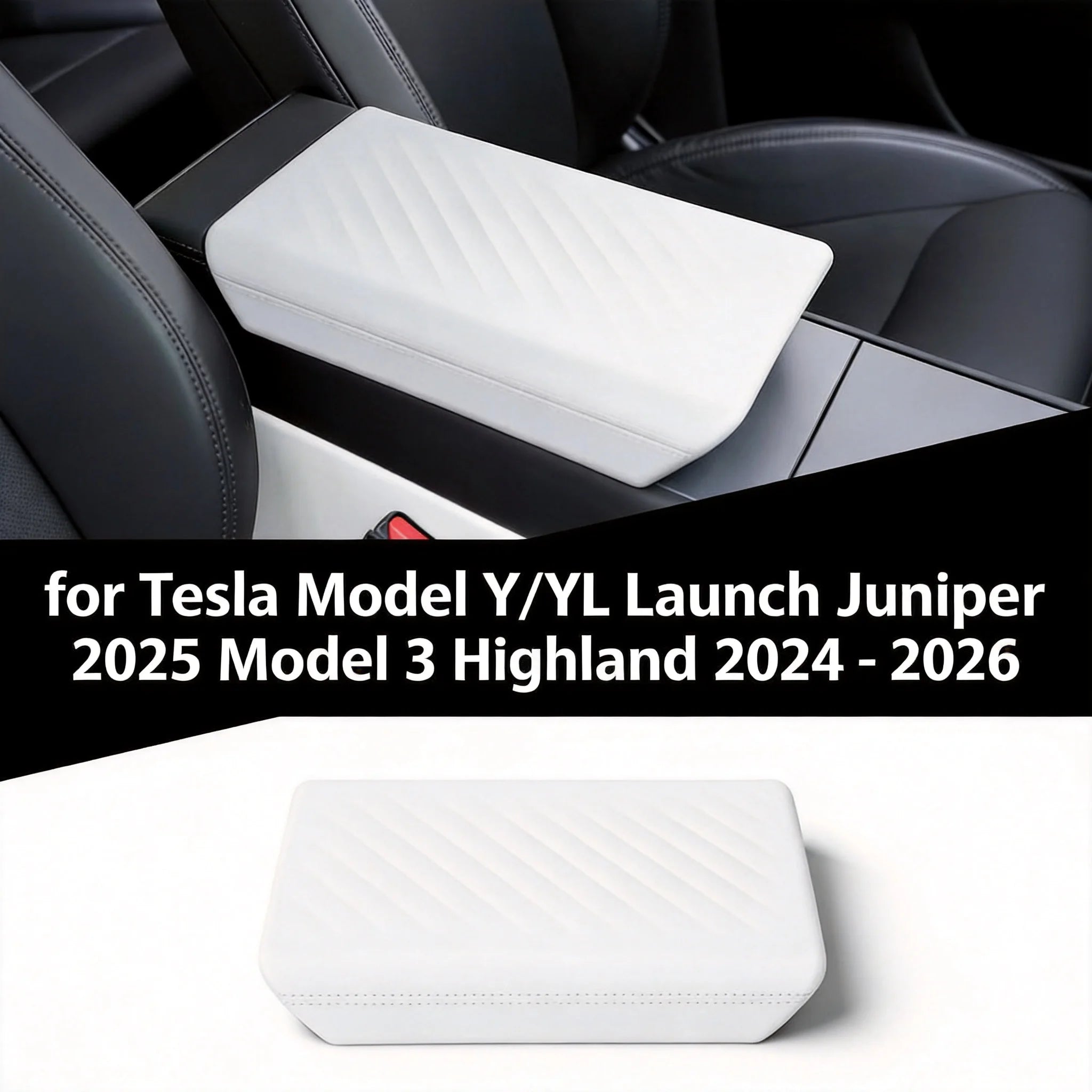 Tesla Model 3 Highland TPE Armrest Cover – Non-Slip 2024–2026