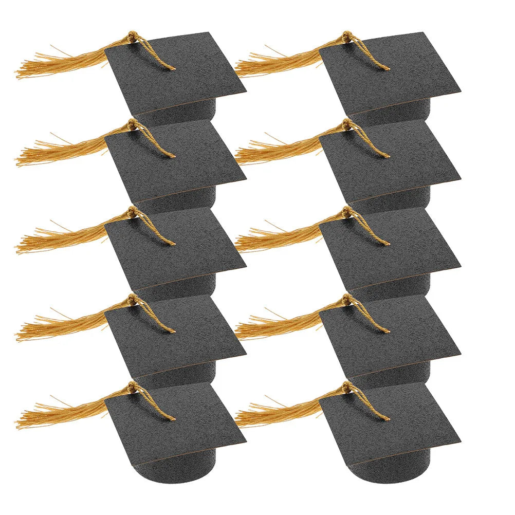 Stylish Graduation Hat Goblet Covers Tassel Mini Wine Toppers Home