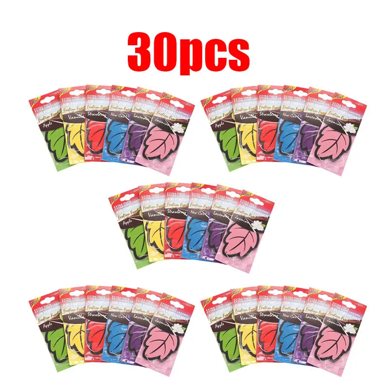Leaf Hanging Car Air Freshener – Natural Scented Tea Paper 6–36pc