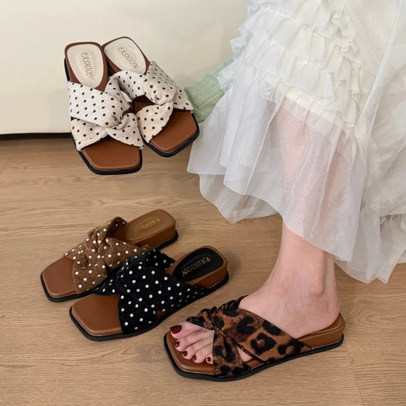 Polka Dot Unique Women's Sandals Summer 2026 Small Beach Match Skirts Zpaxo