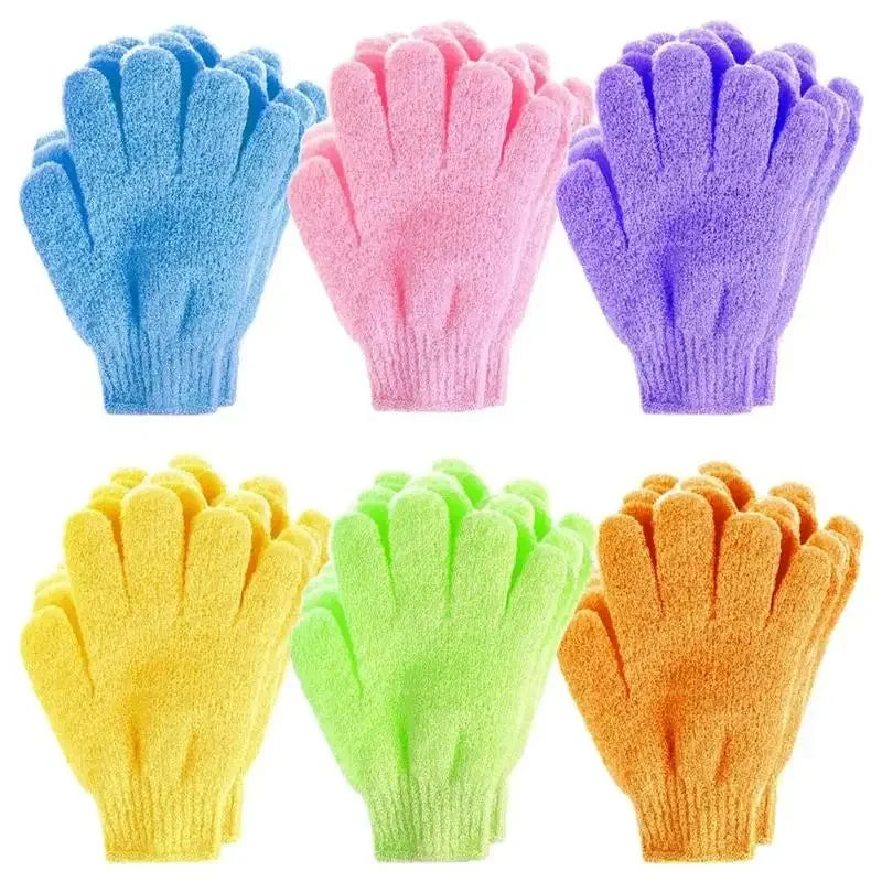 Five Finger Bath Scrub Gloves – Soft Elastic Shower Mitts