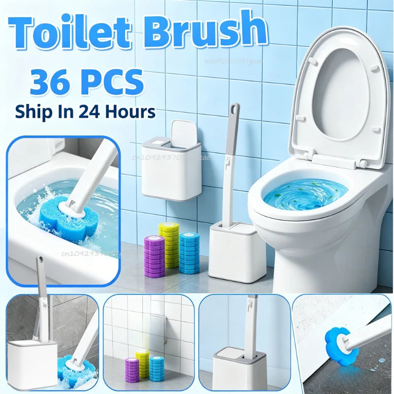 Disposable Toilet Brush Replaceable Wall-mounted Long Handle Toilet Brush Cleaning Tools WC Bathroom Accessories Zpaxo