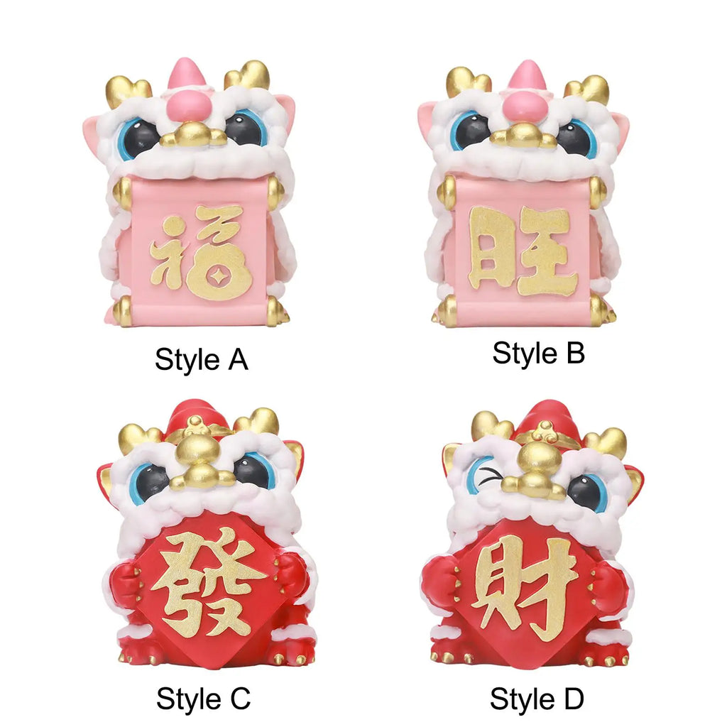 Chinese Lucky Lion Dance Figurine – Feng Shui Desktop Ornament Decorative Figurine Zpaxo