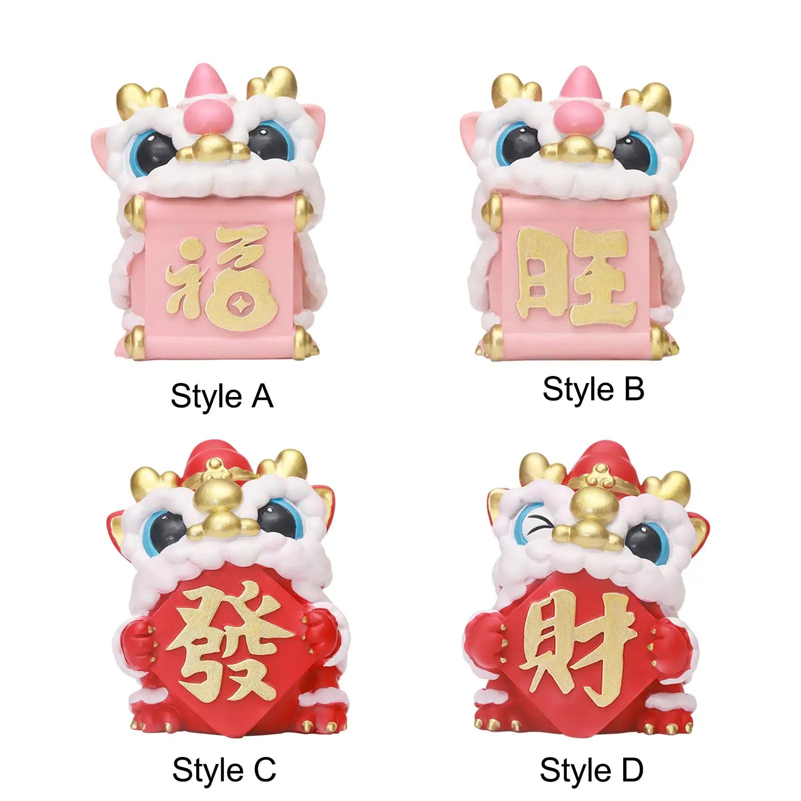 Chinese Lucky Lion Dance Figurine – Feng Shui Desktop Ornament Decorative Figurine Zpaxo
