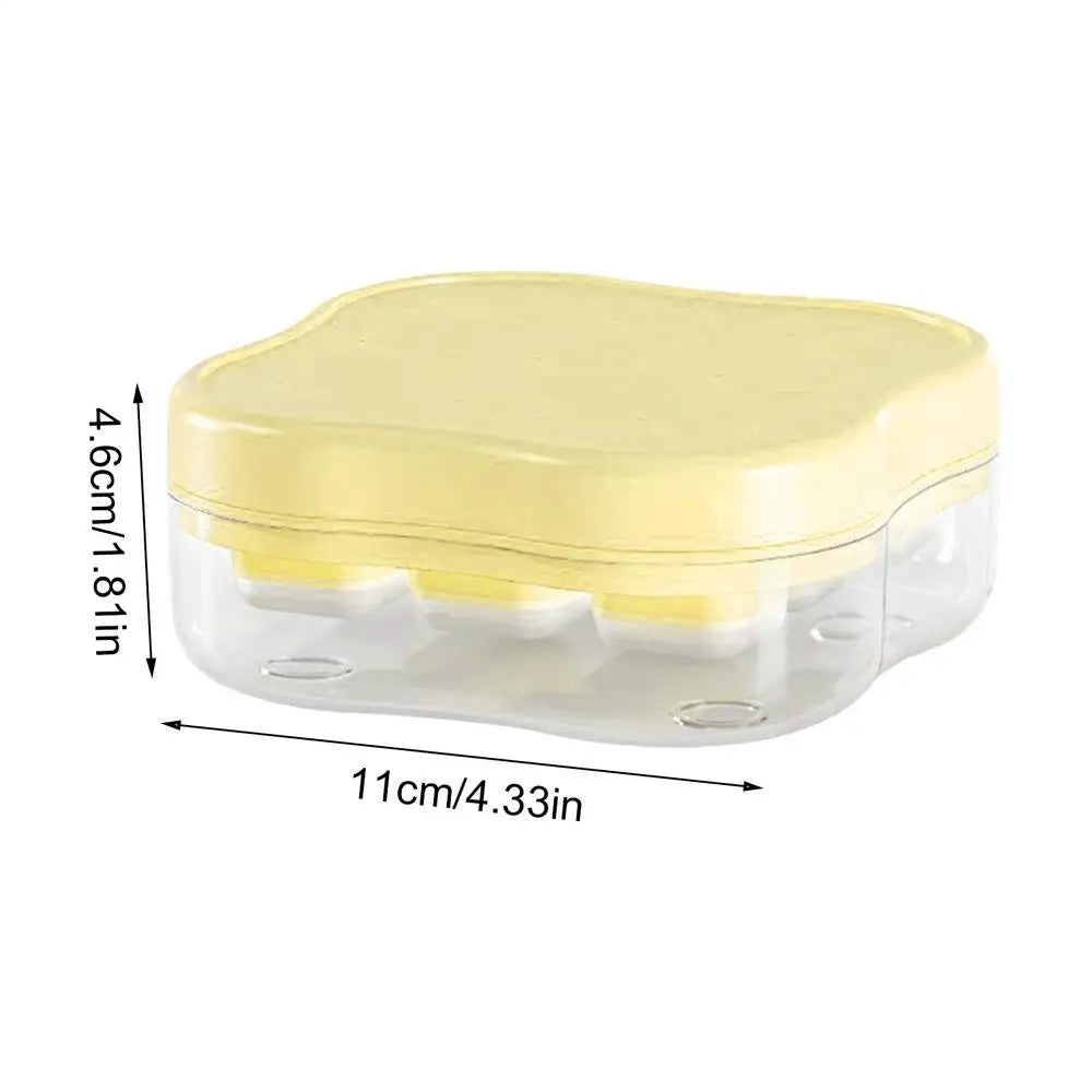 9-Grid Press Ice Cube Tray with Lid – Easy Release Freezer Mold Ice Cube Tray Zpaxo Yellow