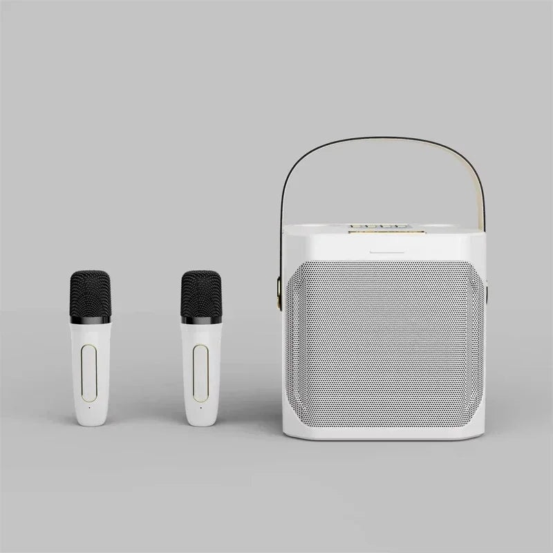 Portable Karaoke Bluetooth Speaker with Dual Microphone 360 Stereo Surround Waterproof Wireless Boombox High Power Subwoofer Zpaxo
