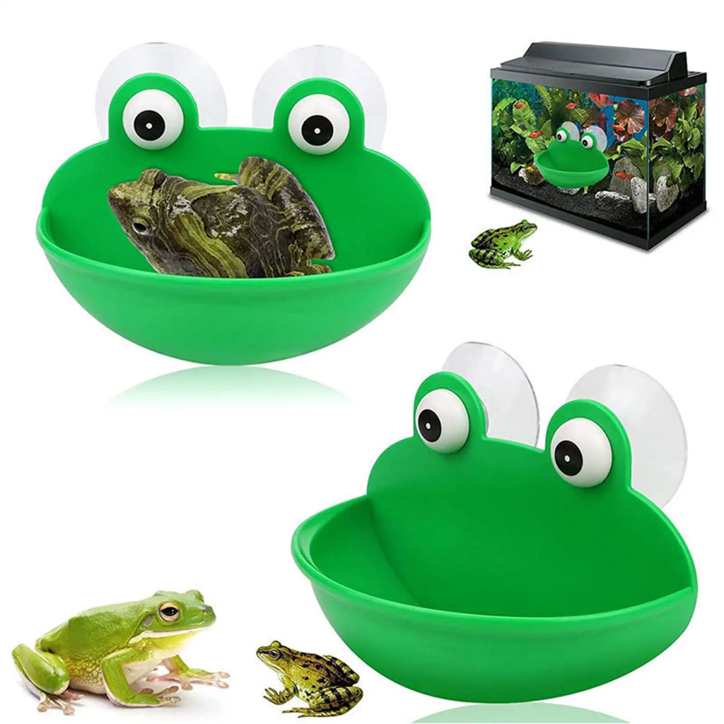 Frog Habitat Frog Holder Suction Cup Reptile Basking Area Resting Terrace Suction Cups Tank Decor ank Aquarium Aquascape Zpaxo