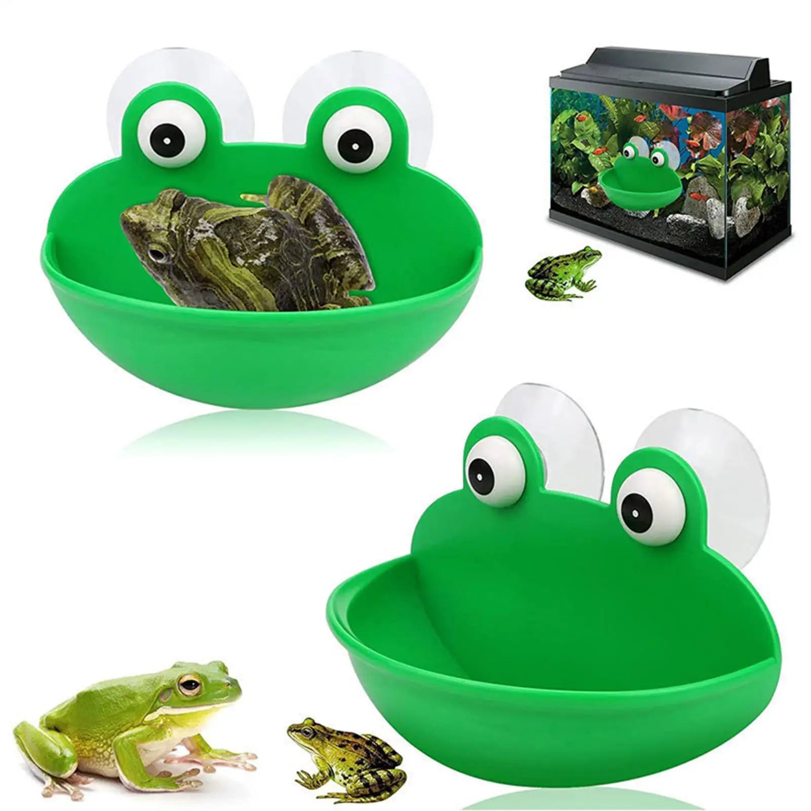 Frog Habitat Frog Holder Suction Cup Reptile Basking Area Resting Terrace Suction Cups Tank Decor ank Aquarium Aquascape Zpaxo
