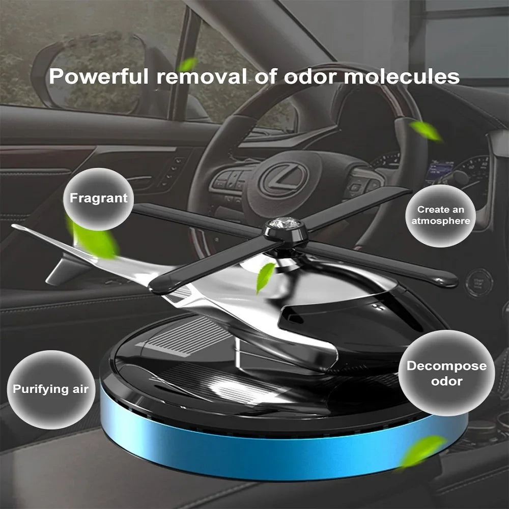 Solar Car Air Freshener Perfume Helicopter Decor Interior Decor Solar Car Rotating Aromatherapy Perfume Accessories Zpaxo