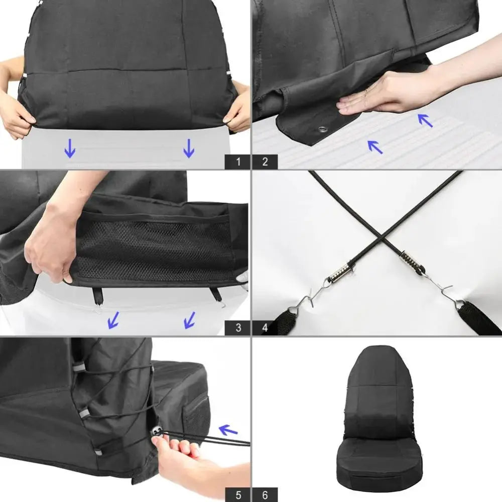 Oxford Cloth Car Front Seat Cover Waterproof Oil-resistant Auto Zpaxo