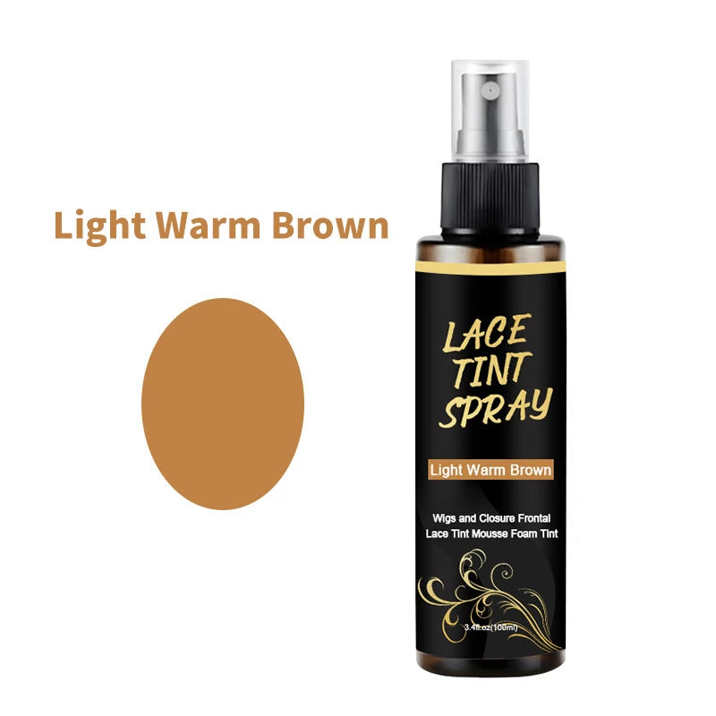 100ml Lace Melting Spray And Lace tint spray For Lace Wigs,Glueless,Natural Finishing Hold Dyed wig care spray for Women & Men Zpaxo Light Warm Brown