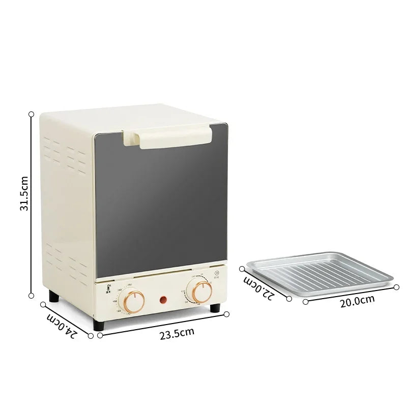 12L Large Capacity Electric Air Fryer Toaster Oven Mechanical Household Kitchen 360° Baking Convection Oven Oil-Free Deep Fryer Zpaxo WHITE