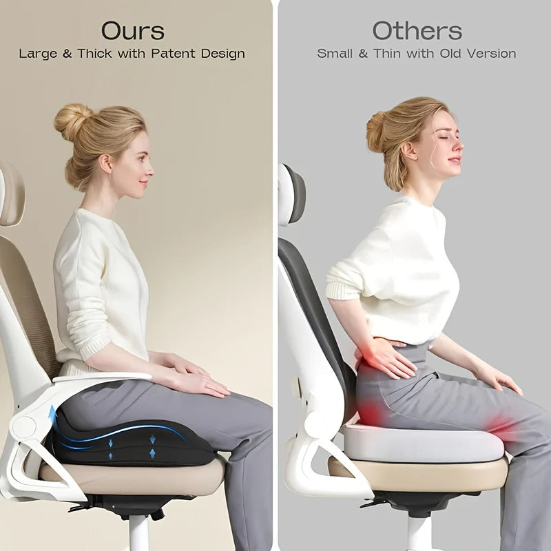 Ergonomic Seat Cushion Chair Three-zone Memory Foam Support Soft
