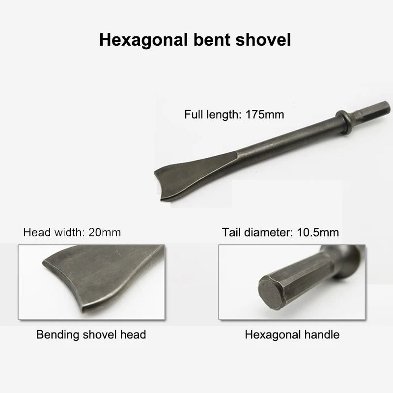 Air Chisel Head Hard Steel Solid Shovel Impact Hammer Bit Pneumatic Zpaxo A3