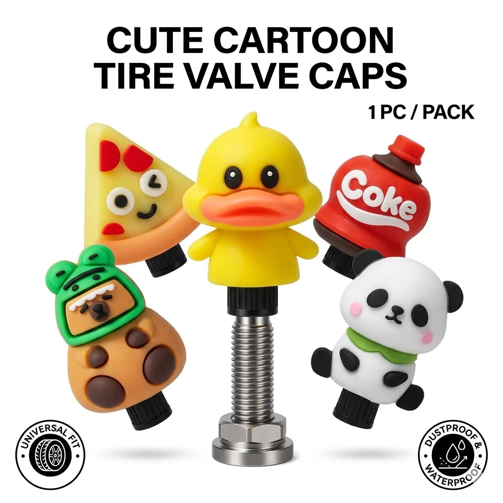 Cartoon Tire Valve Stem Caps – MTB, Bike & Motorcycle Fit