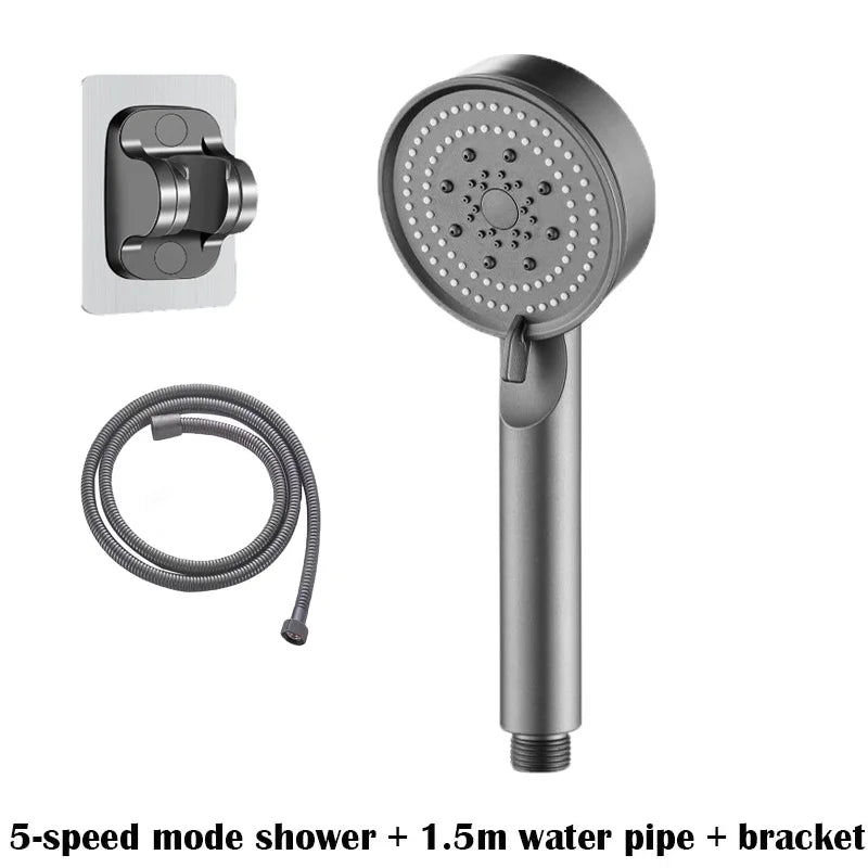 Adjustable Shower Head 5 Mode Rainfall Shower Large Flow ShowerHead High Pressure Water Saving Shower Mixer Bathroom Accessories Zpaxo