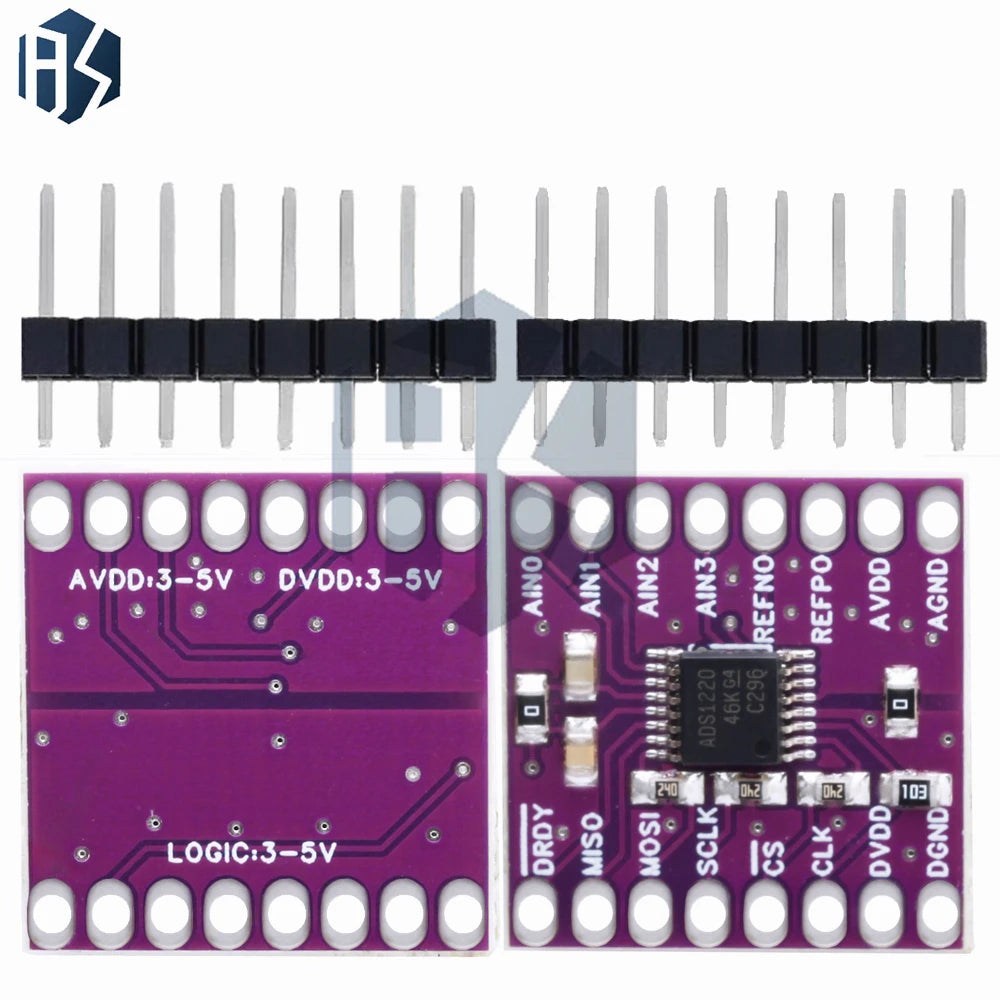 ADS1220 ADS1120 ADC 24 Bit 16 Bit Converter Module I2C Low Power 24 Bit Analog-to-Digital Converter for Arduino Zpaxo