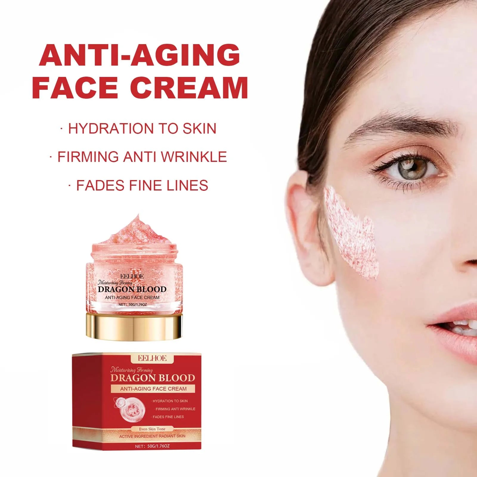Dragon Blood Face Cream Fade Fine Lines Pore Shrinking Facial Rejuvenation Nourishing Brightening Firming Moisturizing Cream Zpaxo