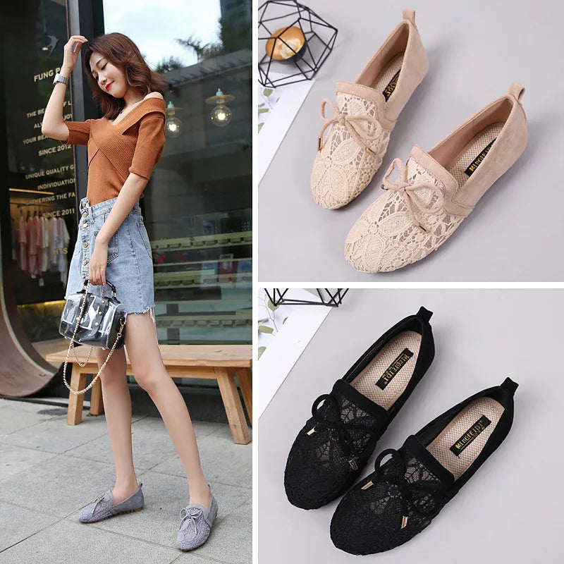 Women Autumn Flats Shoes Solid Lace Canvas Shoes Hollow Floral Breathable Platform Flat Shoes Loafers Female Espadrilles 2019 Zpaxo