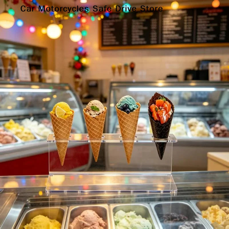MTransparent Acrylic Ice Cream Cone Holder Dessert Stand Party