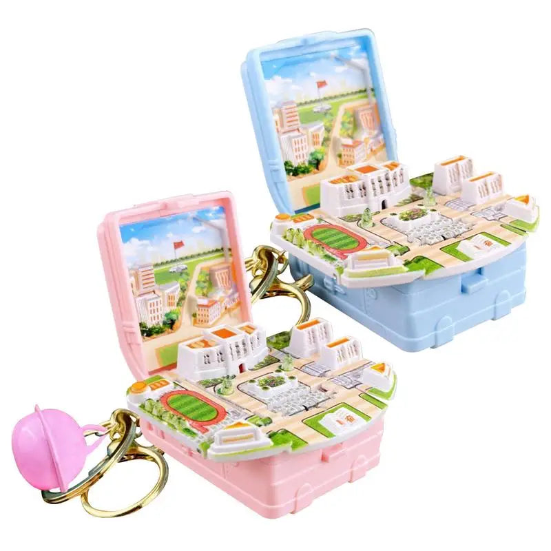 3D Book Keychain School-Theme Miniature Keyring Folding Popup Book Small School Toys Key Chain For All Ages Friends Family Zpaxo