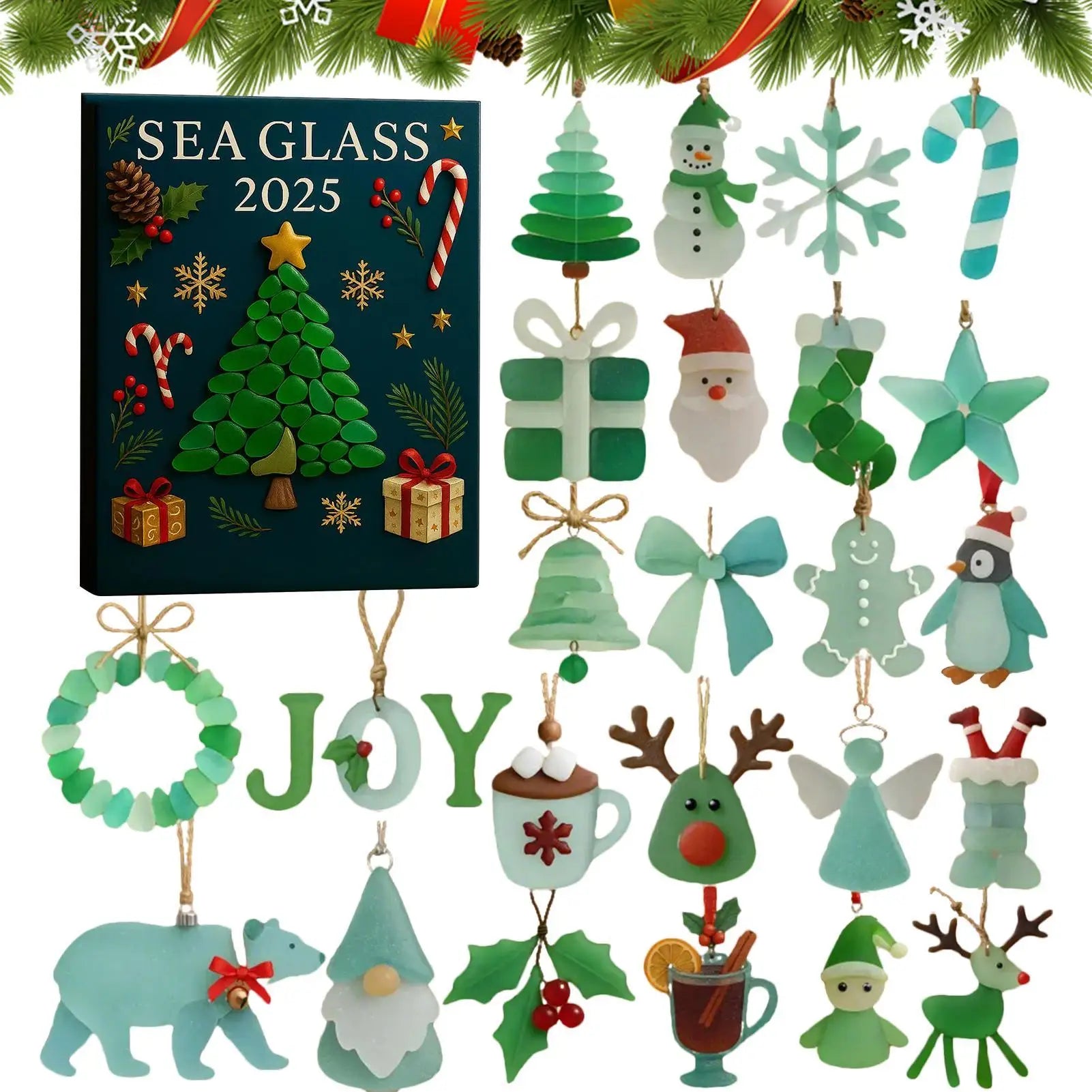 Blue Elegant Christmas Advent Calendar 24 Days Countdown 2D Acrylic