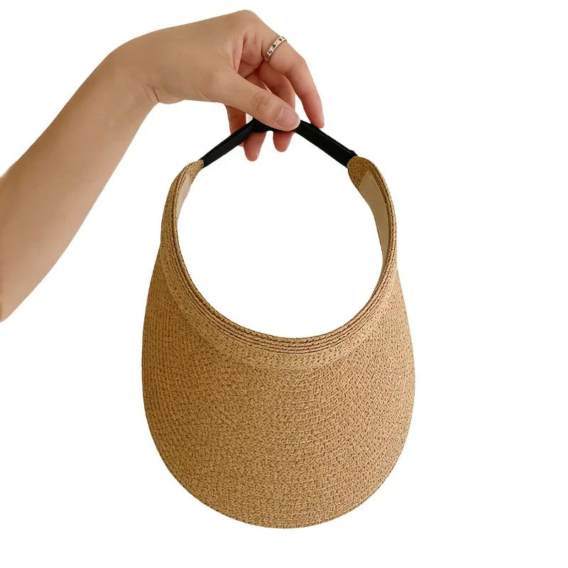 Women's Foldable Wide Brim Sun Hat Spring Summer Straw Beach Outdoor