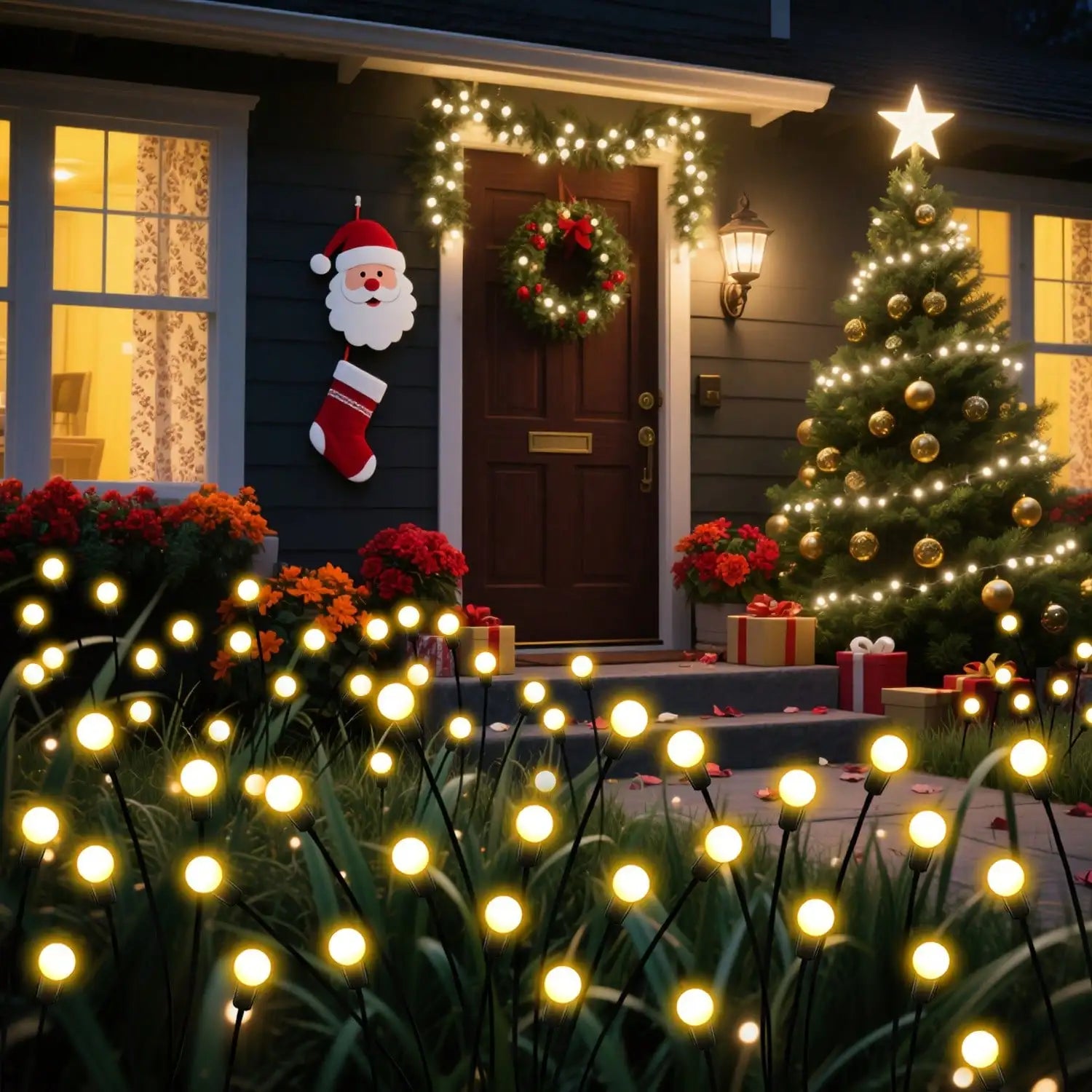 Solar-powered Firefly Lamp Warm White Light Environmentally Friendly