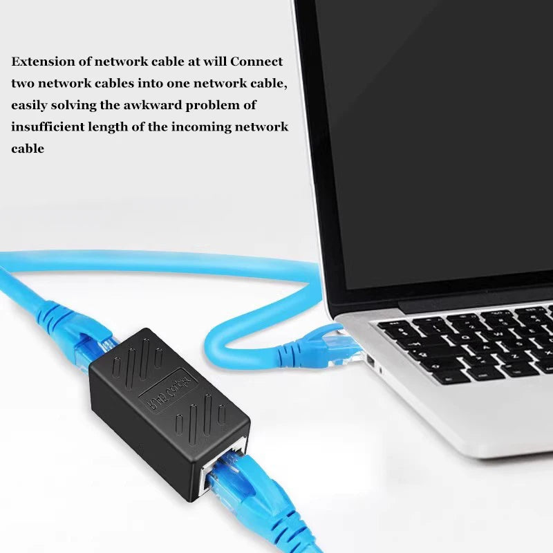 Network Cable Pair Connector Extender Adapter RJ45 Gigabit Dual Pass Zpaxo