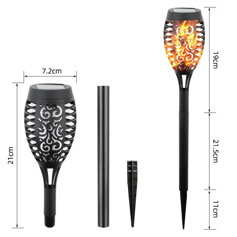 12 LED Solar Flame Torch Light – Flickering Outdoor Garden Lamp
