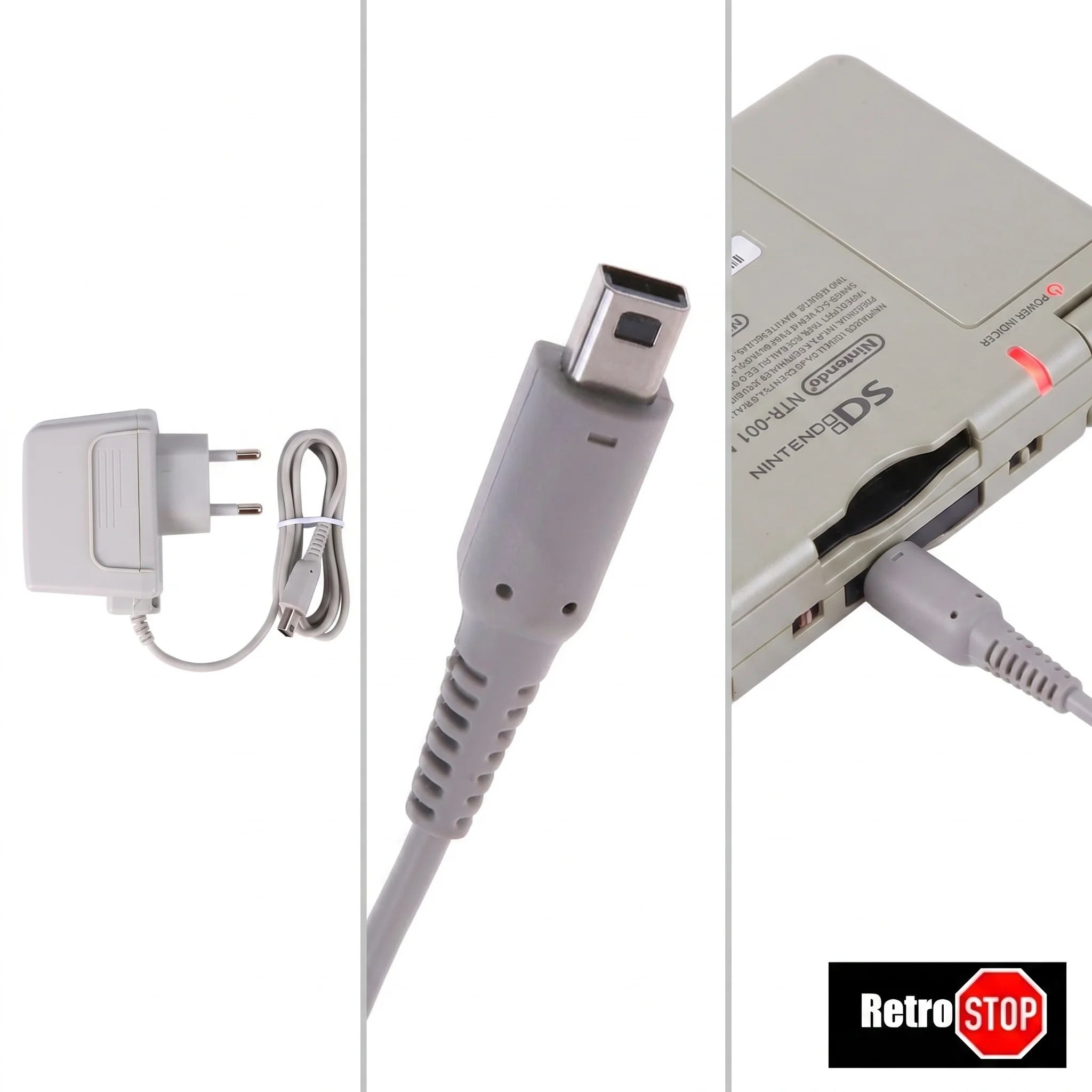 EU Plug Games Charger Nintendo 3DS 2DS NDSi Charging Cable Adapter