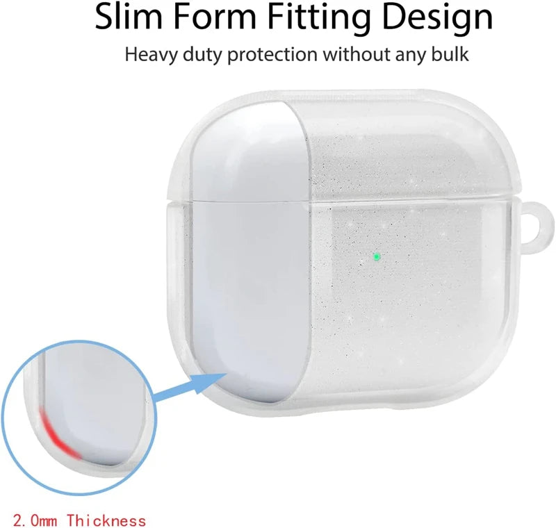 Transparent Earphones Case Airpods 1 2 Glitter Shiny Clear TPU Air