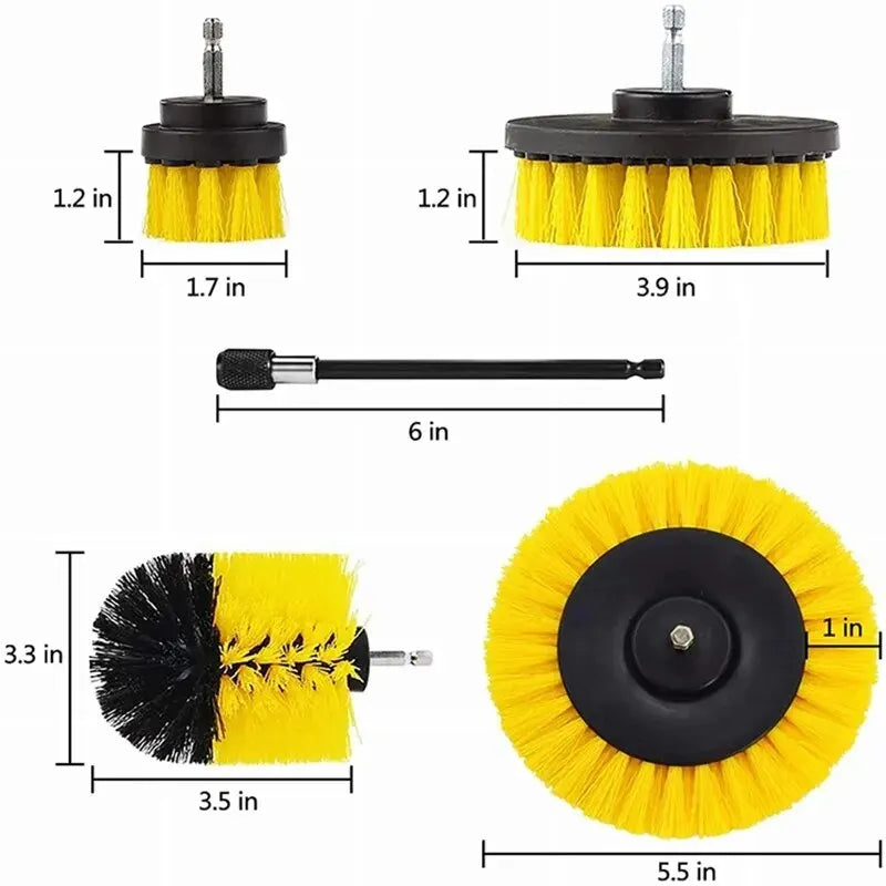 22 /3Pcs Electric Drill-Brush Kit Power Scrubber Brush For Carpet Bathroom Surface Tub Furniture Shower Tile Tires Cleaning Tool Zpaxo 100774