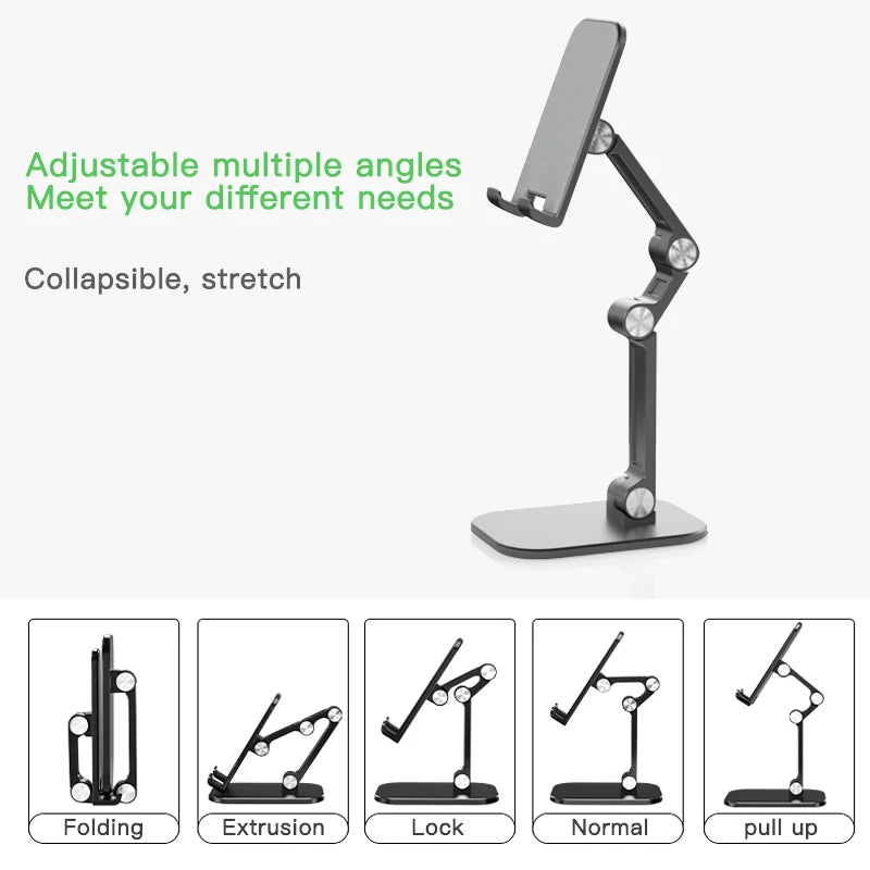 Three Sections Foldable Desk Mobile Phone Holder Tablet Desktop