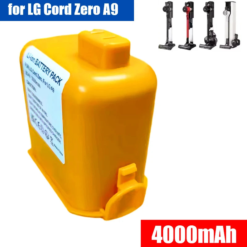 5000mAh CordZero Battery for A9/P9/A9S Cordless Vacuum Cleaner Battery for EAC63382201/04 LG CordZero A9 Battery Replacement Zpaxo 1PCS 4000mAh