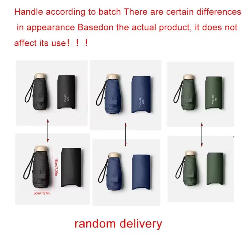 55% Off Mini Sun Umbrella Small Pocket Rain Umbrella Vinyl Folding UV Ultraviolet Protection Sun Shade Pocket Parasol Capsule Zpaxo