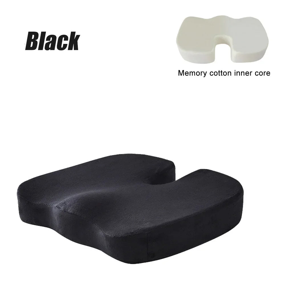 U-Shaped Memory Foam Seat Cushion – Tailbone & Back Relief Memory Foam Seat Cushion Zpaxo black 45 X 35 X 7CM