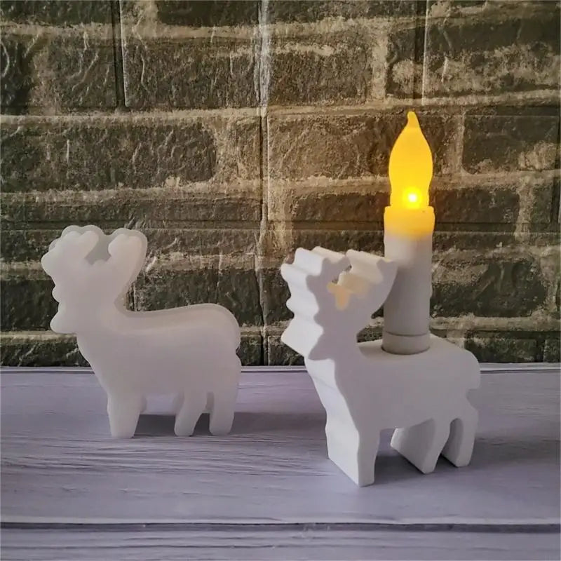 Moose Holder Silicone Molds For Epoxy Resin Candlestick Holiday Decoration Zpaxo
