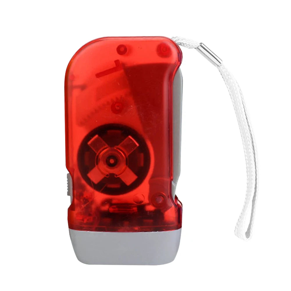 Plastic Hand Pressing Dynamo Flashlight Portable LED Camping Crank Zpaxo Red